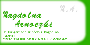 magdolna arnoczki business card
