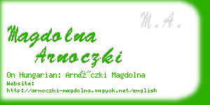 magdolna arnoczki business card